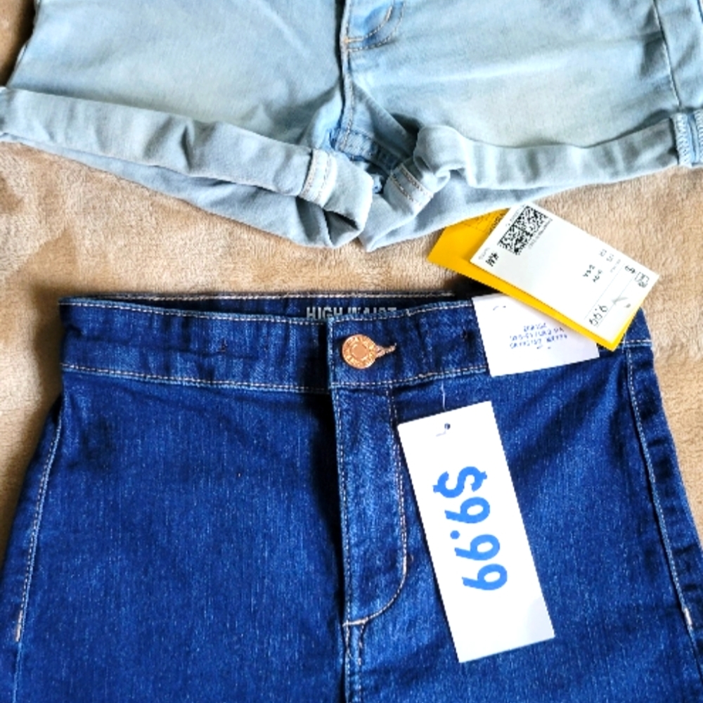2 Pairs Of Girls Jean Shirts size 7-8